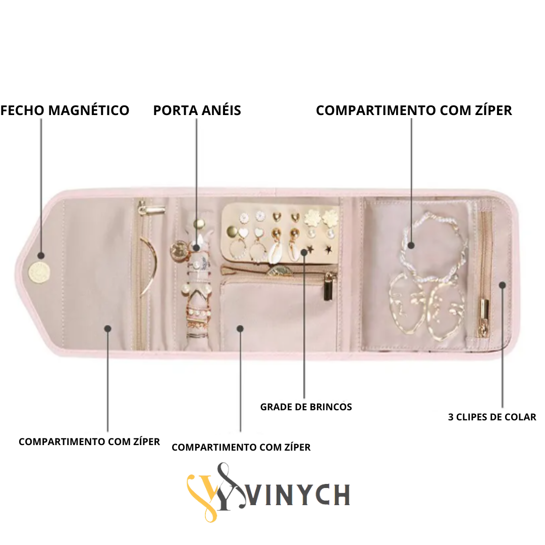 Porta Jóias Vinych para Viagem + Frete grátis.