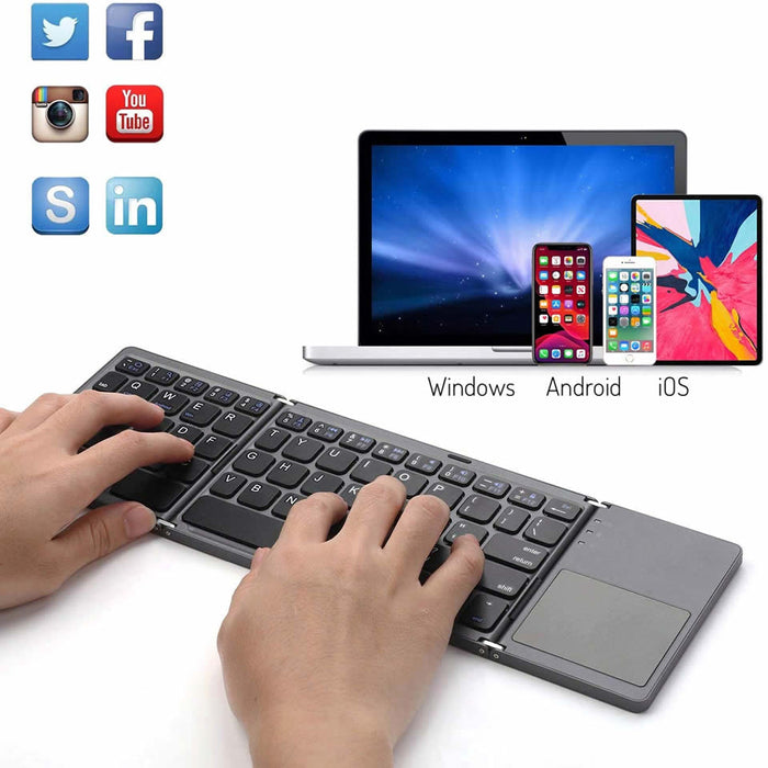 [Black Friday] TypeFlow® - Teclado Com Mouse Para Celulares, Portátil Dobrável