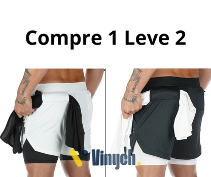 Shorts DryFit® Dupla Camada - Leve 2 Pelo Preço de 1 + Brinde Exclusivo Surpresa