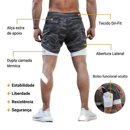 Shorts DryFit® Dupla Camada - Leve 2 Pelo Preço de 1 + Brinde Exclusivo Surpresa